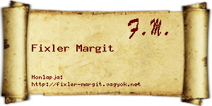Fixler Margit névjegykártya